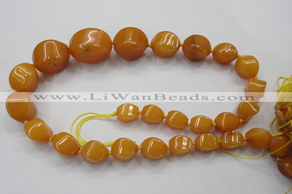 CCN1546 15.5 inches 10*14mm - 20*30mm twisted tetrahedron candy jade beads