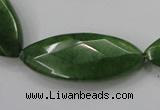 CCN1550 15.5 inches 15*40mm faceted marquise candy jade beads