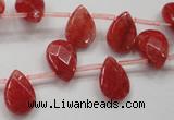 CCN1580 15.5 inches 10*14mm briolette candy jade beads wholesale