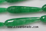 CCN1668 15.5 inches 8*40mm faceted teardrop candy jade beads wholesale