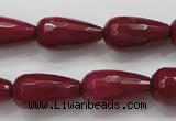 CCN1679 15.5 inches 10*20mm faceted teardrop candy jade beads wholesale