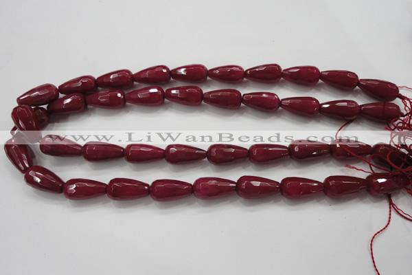 CCN1679 15.5 inches 10*20mm faceted teardrop candy jade beads wholesale