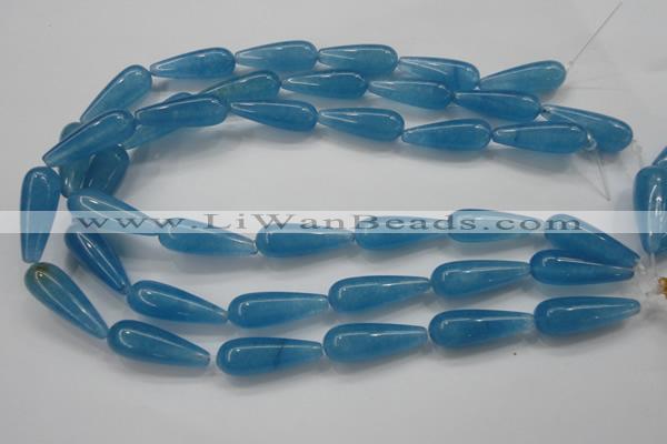 CCN1702 15.5 inches 10*30mm teardrop candy jade beads wholesale