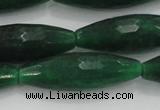 CCN1721 15.5 inches 10*30mm faceted rice candy jade beads