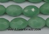 CCN183 15.5 inches 13*18mm faceted rice candy jade beads