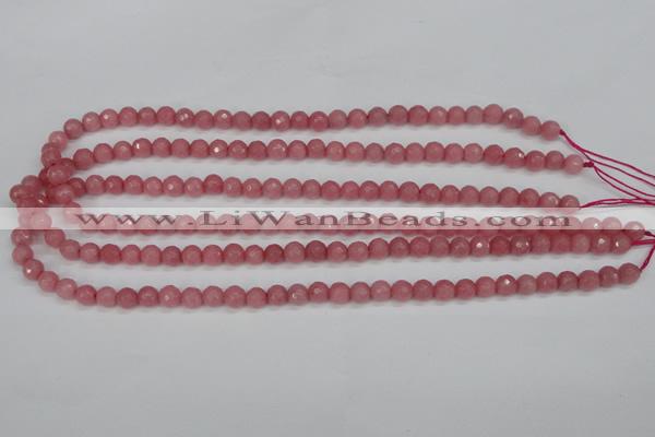 CCN1830 15 inches 4mm faceted round candy jade beads wholesale