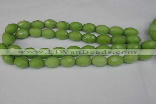 CCN184 15.5 inches 13*18mm faceted rice candy jade beads