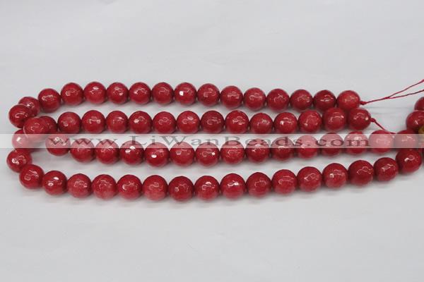 CCN1844 15 inches 12mm faceted round candy jade beads wholesale