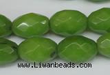 CCN185 15.5 inches 13*18mm faceted rice candy jade beads