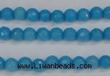 CCN1871 15 inches 6mm faceted round candy jade beads wholesale