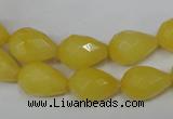 CCN190 15.5 inches 10*14mm faceted teardrop candy jade beads