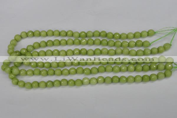 CCN1902 15 inches 8mm faceted round candy jade beads wholesale