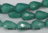 CCN193 15.5 inches 10*14mm faceted teardrop candy jade beads