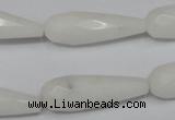 CCN197 15.5 inches 10*30mm faceted teardrop candy jade beads