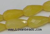 CCN202 15.5 inches 12*22mm faceted teardrop candy jade beads