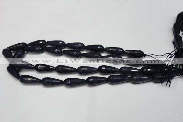 CCN2153 15.5 inches 10*25mm faceted teardrop candy jade beads