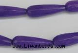 CCN2170 15.5 inches 8*25mm faceted teardrop candy jade beads