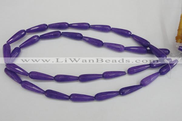 CCN2170 15.5 inches 8*25mm faceted teardrop candy jade beads