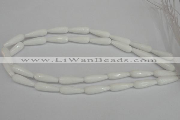 CCN2176 15.5 inches 8*25mm faceted teardrop candy jade beads