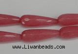 CCN2180 15.5 inches 8*25mm faceted teardrop candy jade beads