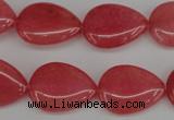 CCN2186 15.5 inches 15*20mm flat teardrop candy jade beads