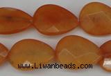 CCN2193 15.5 inches 15*20mm faceted flat teardrop candy jade beads