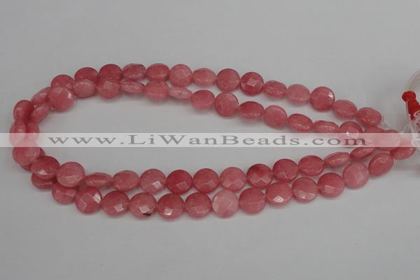 CCN2231 15.5 inches 12mm faceted coin candy jade beads wholesale