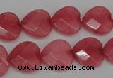 CCN2244 15.5 inches 15*15mm faceted heart candy jade beads wholesale