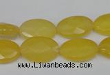 CCN226 15.5 inches 12*18mm faceted oval candy jade beads