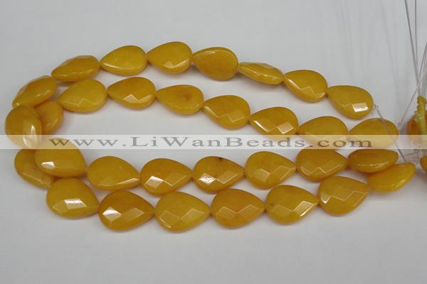 CCN2326 15.5 inches 18*25mm faceted flat teardrop candy jade beads