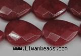 CCN2329 15.5 inches 18*25mm faceted flat teardrop candy jade beads