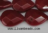 CCN2330 15.5 inches 18*25mm faceted flat teardrop candy jade beads