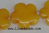 CCN2350 15.5 inches 30mm carved flower candy jade beads wholesale