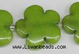 CCN2356 15.5 inches 30mm carved flower candy jade beads wholesale