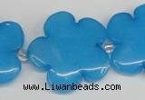 CCN2358 15.5 inches 30mm carved flower candy jade beads wholesale