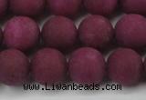 CCN2405 15.5 inches 4mm round matte candy jade beads wholesale