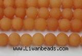 CCN2515 15.5 inches 4mm round matte candy jade beads wholesale