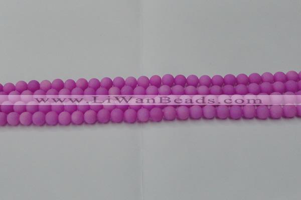 CCN2522 15.5 inches 4mm round matte candy jade beads wholesale