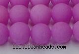 CCN2527 15.5 inches 14mm round matte candy jade beads wholesale