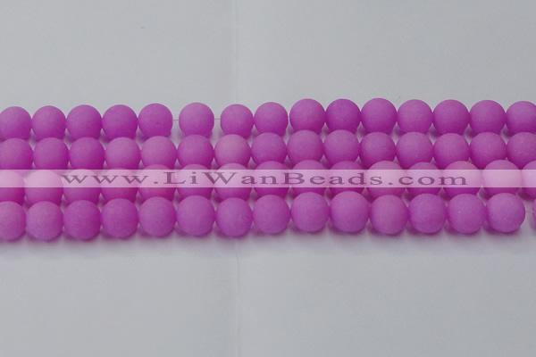 CCN2527 15.5 inches 14mm round matte candy jade beads wholesale