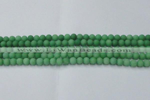 CCN2537 15.5 inches 6mm round matte candy jade beads wholesale