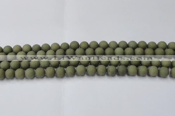 CCN2546 15.5 inches 10mm round matte candy jade beads wholesale