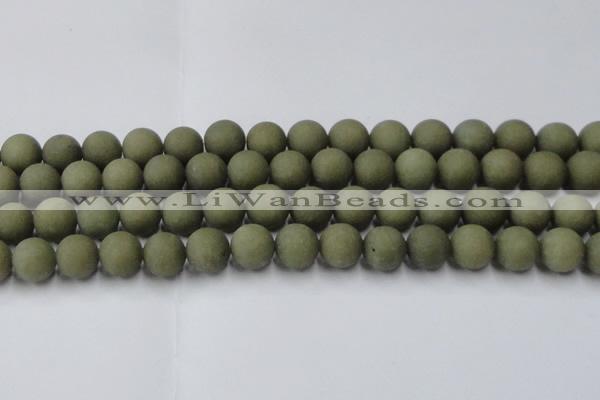 CCN2548 15.5 inches 14mm round matte candy jade beads wholesale