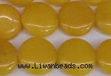 CCN2607 15.5 inches 18mm flat round candy jade beads wholesale