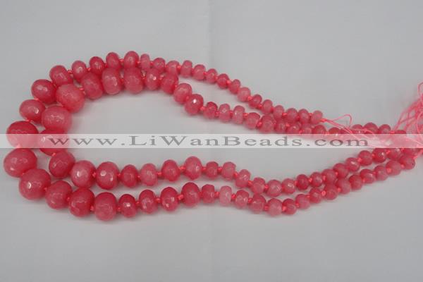 CCN2647 15.5 inches 5*8mm - 12*16mm faceted rondelle candy jade beads