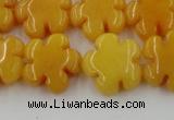 CCN2663 15.5 inches 16mm carved flower candy jade beads wholesale