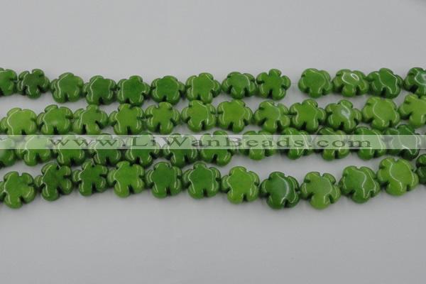 CCN2666 15.5 inches 16mm carved flower candy jade beads wholesale