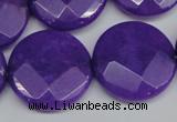 CCN267 15.5 inches 25mm faceted coin candy jade beads wholesale