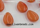 CCN2679 Top-drilled 13*18mm flat teardrop candy jade beads