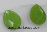 CCN2721 Top-drilled 18*25mm briolette candy jade beads wholesale